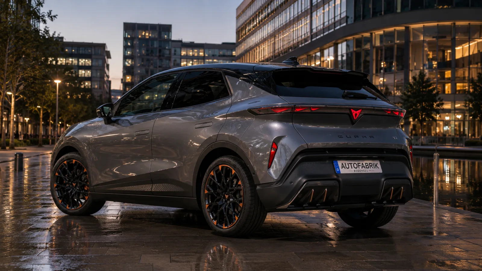 CUPRA Raval VZ 2026 – Heck-Dreiviertelansicht mit LED-Rückleuchten