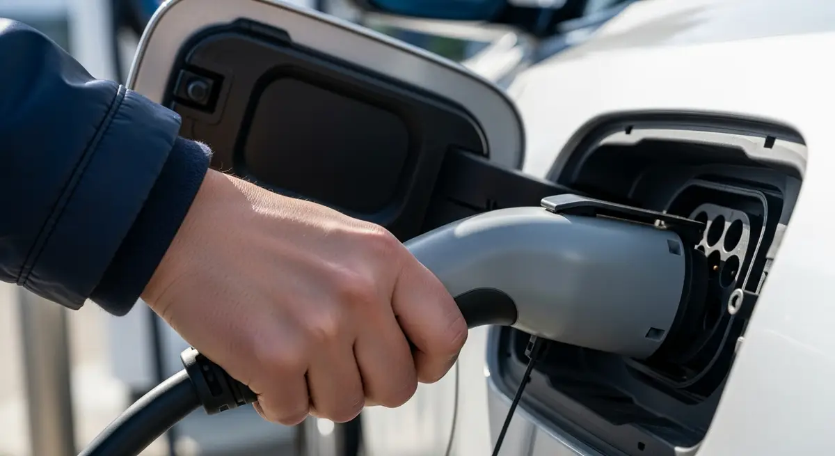 Elektroauto wird an einer Schnellladesäule geladen