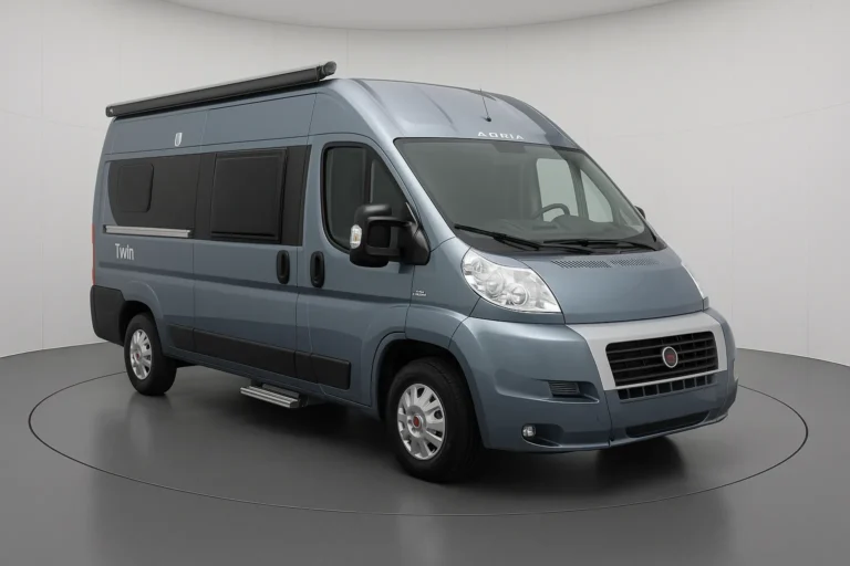 Adria Twin (Camper) im Showroom (KI-generiertes Beispielbild)