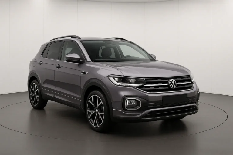 VW T-Cross R-Line 2026 im Showroom der Autofabrik Bodensee (KI-generiertes Beispielbild)