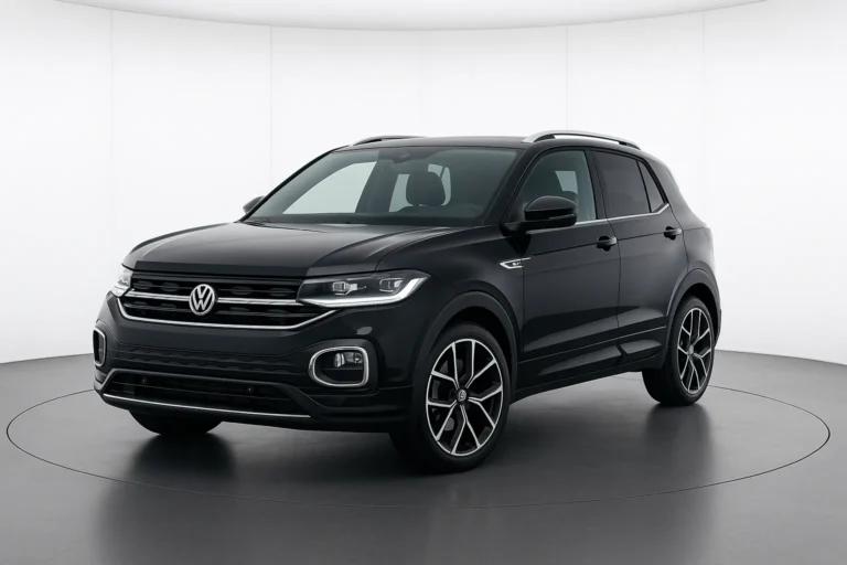 VW T-Cross R-Line 2026 im Showroom der Autofabrik Bodensee (KI-generiertes Beispielbild)