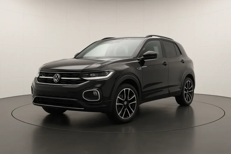 VW T-Cross R-Line 2026 im Showroom der Autofabrik Bodensee (KI-generiertes Beispielbild)