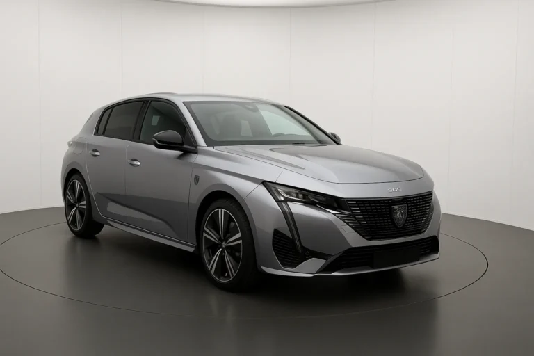 Peugeot 308 GT 2026 im Showroom der Autofabrik Bodensee (KI-generiertes Beispielbild)