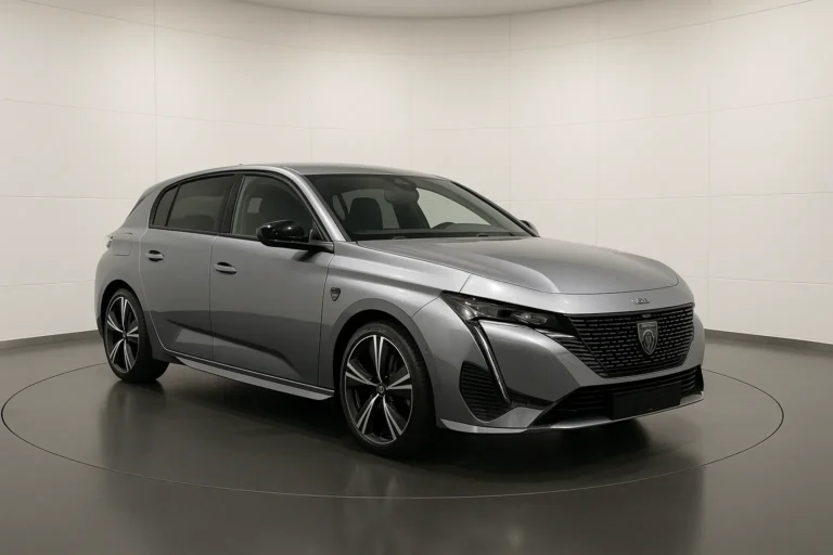 Peugeot 308 GT 2026 im Showroom der Autofabrik Bodensee (KI-generiertes Beispielbild)