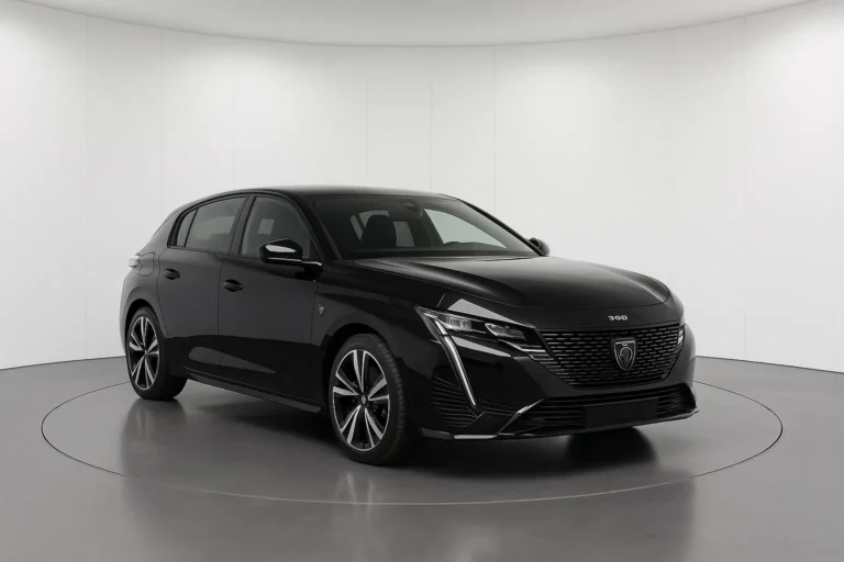 Peugeot 308 GT 2026 im Showroom der Autofabrik Bodensee (KI-generiertes Beispielbild)