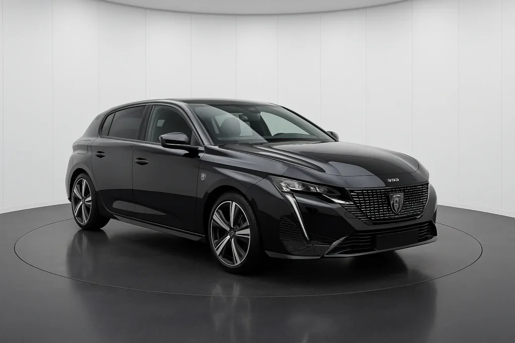 Peugeot 308 GT 2026 im Showroom der Autofabrik Bodensee (KI-generiertes Beispielbild)