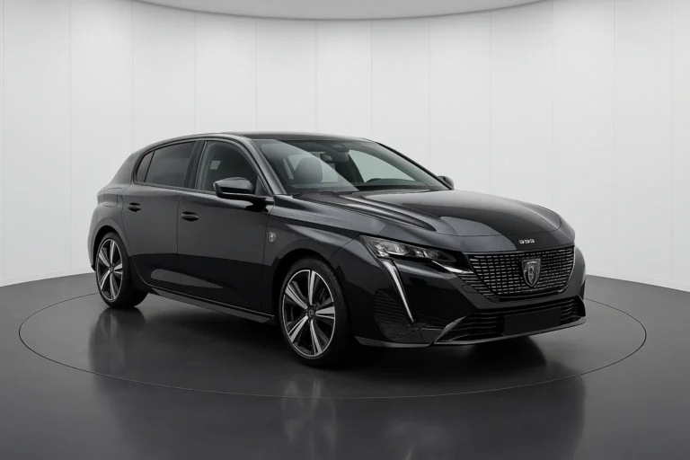 Peugeot 308 GT 2026 im Showroom der Autofabrik Bodensee (KI-generiertes Beispielbild)