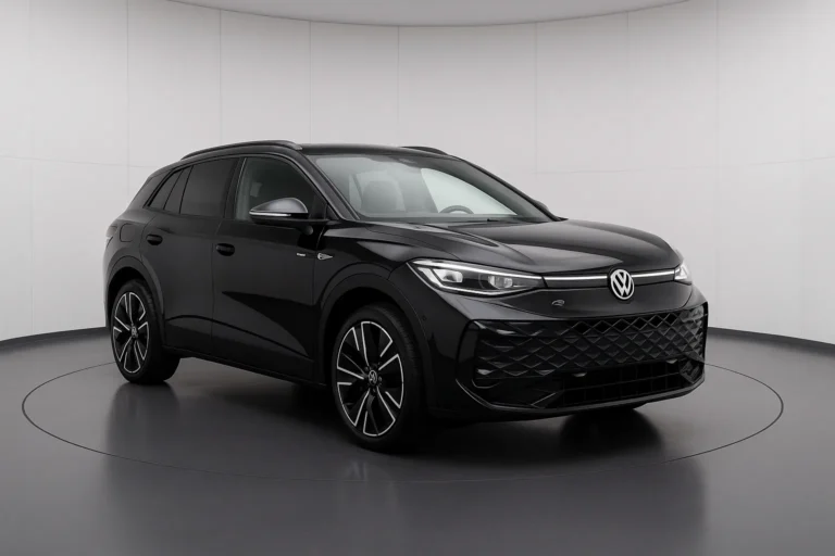 VW T-Roc R-Line 2026 im Showroom der Autofabrik Bodensee (KI-generiertes Beispielbild)