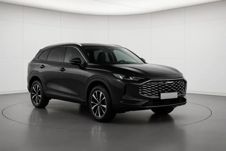 MG HS Luxury HEV+ 2026 im Showroom der Autofabrik Bodensee (KI-generiertes Beispielbild)