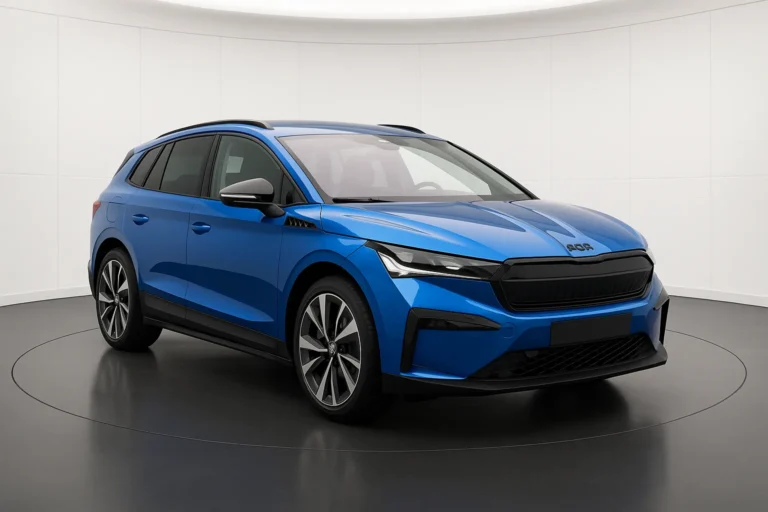 Skoda Elroq Sportline 2026 im Showroom der Autofabrik Bodensee (KI-generiertes Beispielbild)